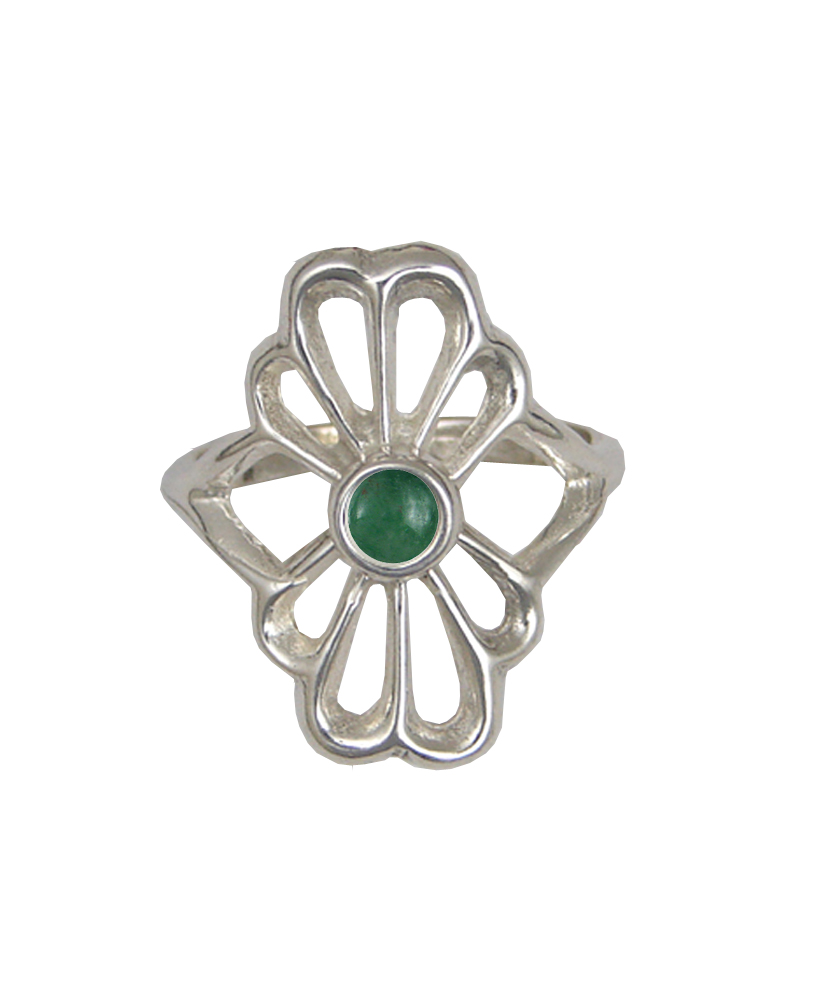 Sterling Silver Ring With Jade Size 5